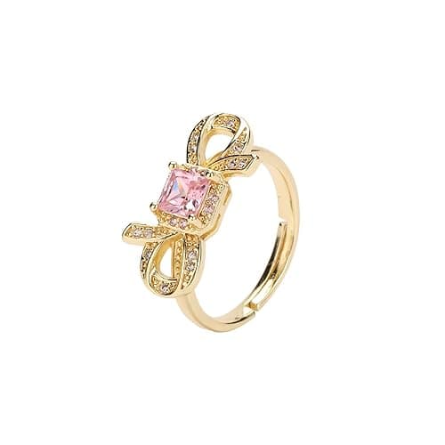 Aisza Gold-Plated Butterfly Rings - Vintage Snake Statement Rings with Cubic Zirconia for Women Adjustable Open Rings - Image 1