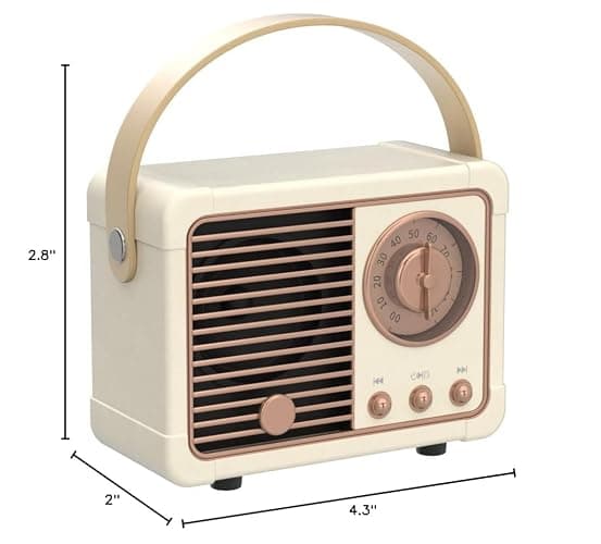 Baolira Retro Bluetooth Speaker, Portable Wireless Speaker with Crystal Clear Stereo Sound Rich Bass, Vintage Decor, Birthday Gifts for Women Teenage (Beige) thumbnail 10