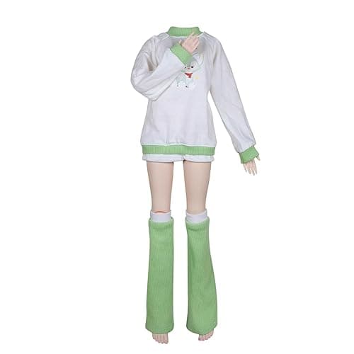 EVA BJD Fashion Doll Set for 1/3 BJD Dolls Ball Jointed SD Dolls 22in - 24in 60cm (White and Green)