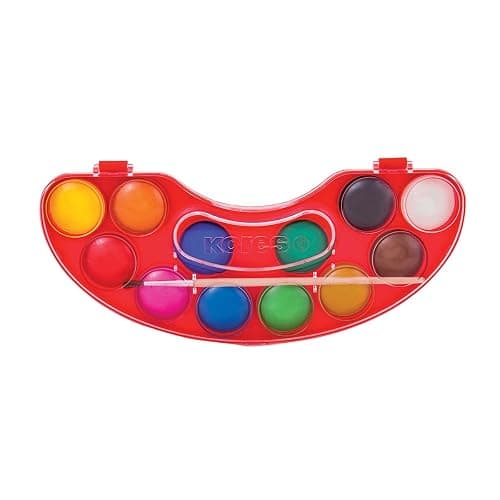 Kores Akuarellos Watercolour Paint Set - 12 Colours with Mixing Palette and Brush, Washable and Non-Toxic for Kids and Students, School and Art Supplies, Pack of 1 thumbnail 3