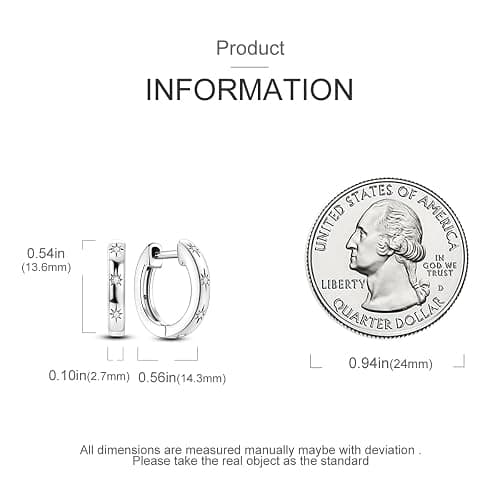 NARMO Earrings for Women 925 Sterling Silver Heart Hoops Small Colorful Rainbow Hoop Earrings Huggie Earrings thumbnail 3