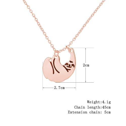 ZZ ZINFANDEL Gold Silver Sloth Charm Necklace - Stylish Cute Animal Pendant Jewelry thumbnail 2