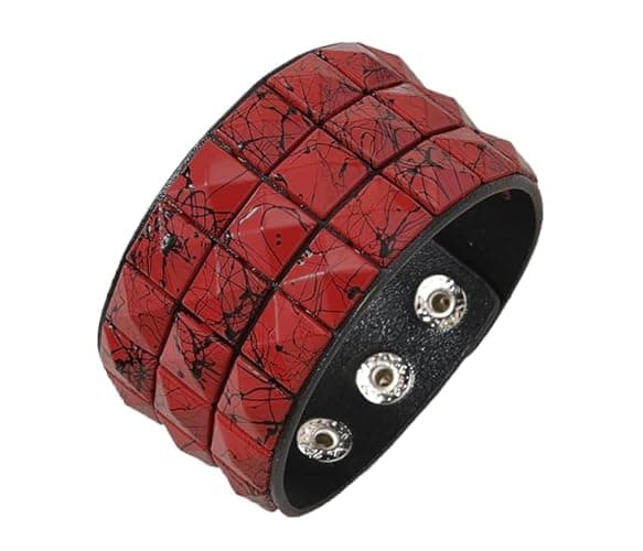 Studded Emo Bracelets Punk Goth Grunge Wristband Scene Accessories Dopamine Colored Choices for Women and Men 80s thumbnail 4