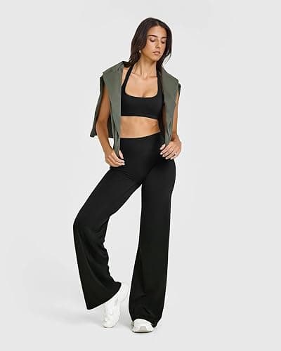 OQQ Women's Yoga Trousers Loose Stretchy High Waist Casual Straight Trousers Wide Leg Pants for Women thumbnail 5