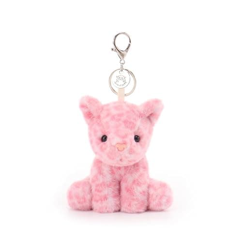 Apricot Lamb Leopard Cute Keychain, Soft Stuffed Plush Toy Keyring for Kids' Backpack, Purse - Image 1