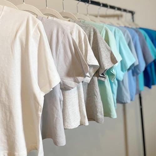 Women's 100% Cotton Loose Fit Crop Tops Round Neck Short Sleeve Casual Cropped Top Tee T-Shirt thumbnail 3