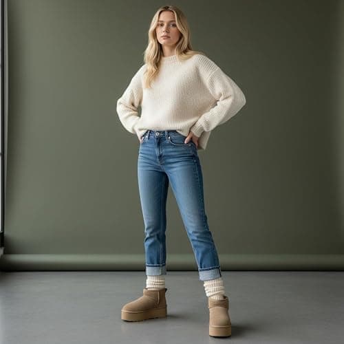 CUSHIONAIRE Hippy Women’s Platform Ankle Boots – Genuine Suede, Faux Fur Lining, Cozy Winter Slip-On Design, Comfortable Footwear with Wide Widths Available thumbnail 8