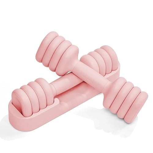 YOTTOY Adjustable Dumbbell Set of 2, 4-in-1 Hand Weights for Women at Home, Compact Free Weights Dumbbells Set with Soft Grip and Base, 2-5 lbs Each for Home Gym - Image 1