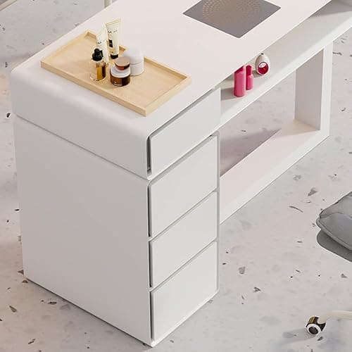 Wooden Nail Artist Manicure Table with Dust Collector – Salon Spa Workstation, Nail Tech Desk, Home Beauty Station for Makeup & Nail Care(Size:120 * 40 * 78 cm) thumbnail 2