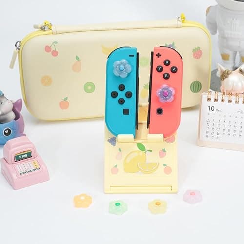 PERFECTSIGHT Cute Glitter Flower Thumb Grip Caps Compatible with Nintendo Switch/OLED/Switch Lite Console, Button Cover for NS Joycon Controller, 6PCS Kawaii Joystick Cap Flower thumbnail 6