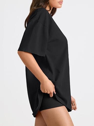 Trendy Queen Womens Oversized Summer T Shirts Plus Size Batwing Cute Casual Tops Short Sleeves Fashion Workout Clothes thumbnail 4