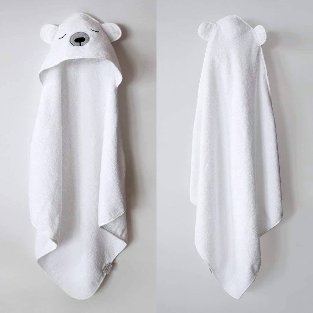 Masilo 100% Cotton Hooded Towel/Ideal for Babies 0-18months/ Luxurious and Super Absorbent Baby Towel/Infant to Toddler Wrap Towel with Hood/Soft, Lightweight and Breathable/Polar Bear/White thumbnail 3