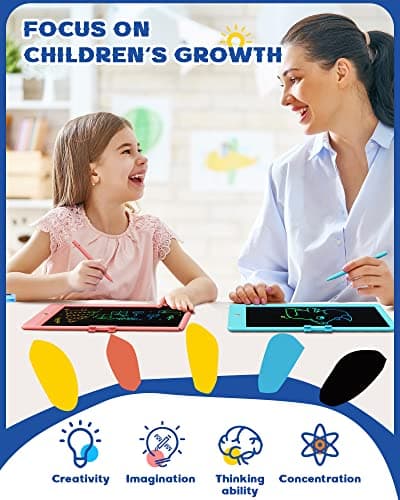 Bravokids Toys for 3-6 Years Old Girls Boys, LCD Writing Tablet 10 Inch Doodle Board, Electronic Drawing Pads, Educational Birthday Gift for 3 4 5 6 7 8 Years Old Kids Toddler (Blue) thumbnail 4