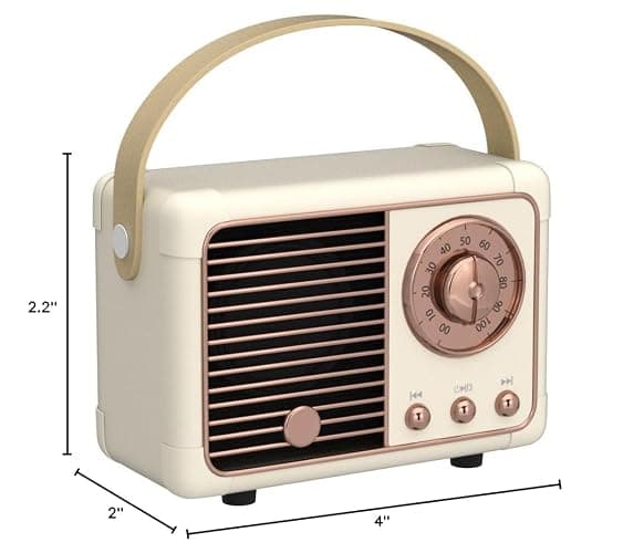 Dosmix Retro Bluetooth Speaker, Vintage Decor, Portable Wireless Bluetooth Speaker, Cute Old Fashion Style for Kitchen Desk Bedroom Office Outdoor Accessories for iPhone Android (Yellow) thumbnail 10