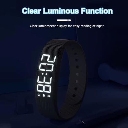 Vibrating Alarm Clock Band, Silent Vibration Wake,Vibrating Alarm Wristband,Wristband for Deep Sleepers,Ip65 Waterproof - USB Fast Charging,Wrist,Clock Vibrating,Leep Quality Detection (Black) thumbnail 7