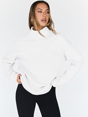 Trendy Queen Womens Oversized Sweatshirts Turtleneck Pullover Long Sleeve Hoodies Tops Fall Fashion Outfits 2025 Clothes thumbnail 2