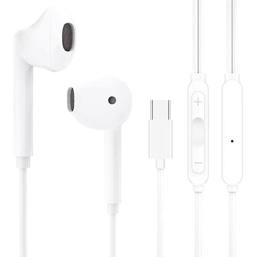 USB C Headphones for iPhone 17 16 15, Wired Headphones USBC for iPad Pro Air Mini, iPad 10th, MacBook, Type C Earbuds for Samsung, Google Pxiel, Earphones for Lenovo, Dell, Microphone, Volume Control - Image 1
