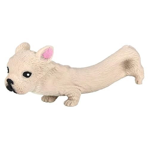 Squishy Stretchy Bulldog (2.5" to 6.5") Rubber Fidget Sensory Toy Filled with Sand. Great Stress Relief Dog Toy for Kids, Adults and Pets. (2 Bulldogs - Tan & Brown Color) thumbnail 4