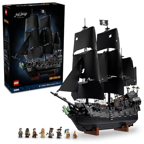 LEGO Icons Captain Jack Sparrow’s Pirate Ship Building Set for Adults, Ages 18+ - Room Decor for Office, Bedroom or Shelf - Collectible Black Pearl Ship for Pirates of The Caribbean Fans - 10365 - Image 1