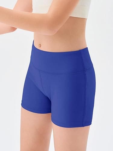 Haloumoning Girls Athletic Shorts Kids High Waisted Yoga Dance Biker Shorts Comfy Gymnastics Shorts 5-14Y thumbnail 3