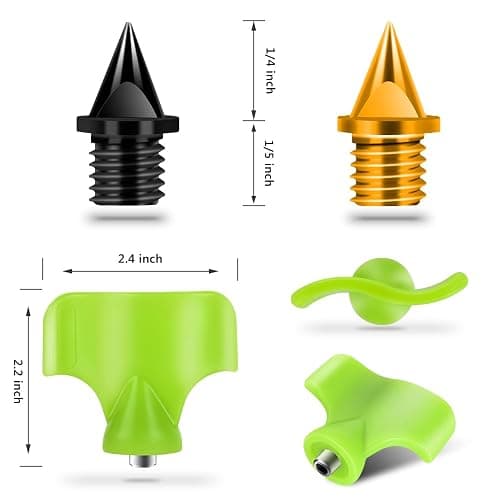 Nuolifee 1/4 Inch Track Spikes, 100 Pieces Steel Track Shoe Spikes Replacements and Spike Wrench for Sports Running Track Shoes thumbnail 3