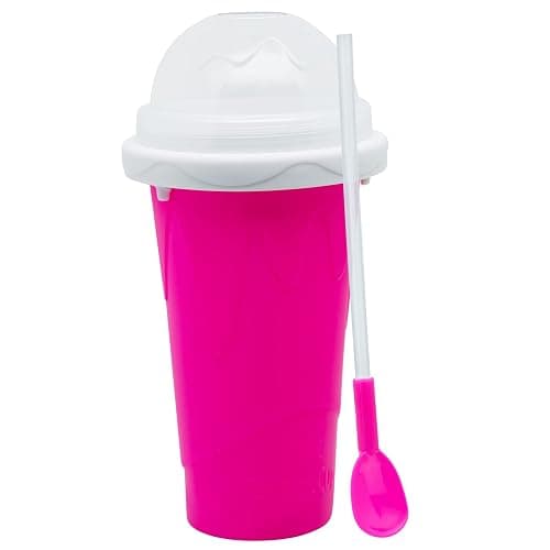 Slushy Maker Cup Slushy Cup Maker Squeeze Cup TIK TOK Frozen Magic Quick Frozen Smoothies Cup Instant Sorbet Cup With Lids And Straws For All Age (red) - red thumbnail 3