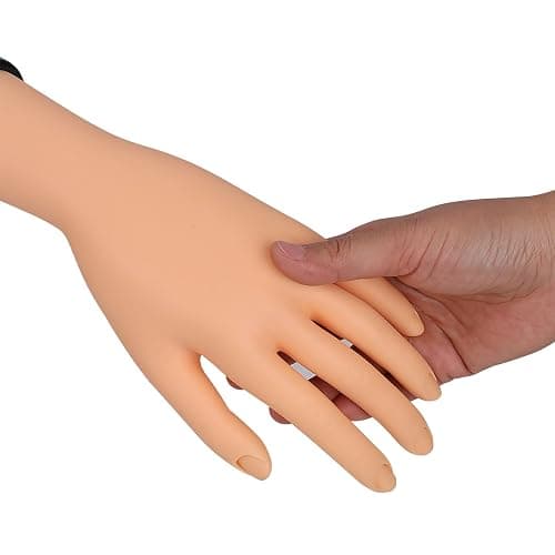 SENNUO Nail Practice Hand with Ultra-Stable Suction Stand | Professional weighted training set for acrylics & gels. Flexible light skin mannequin hand model for nail art extensions. thumbnail 9