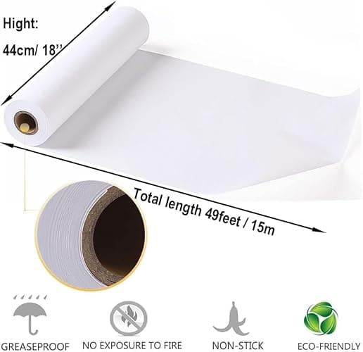 Easel Paper Roll, 44cm x15m Drawing Paper 18-Inch by 49-Feet Art Paper Roll Replacement for Kid's Art Easel Paper, Arts & Crafts, Bond Paper, 1 Pack thumbnail 2