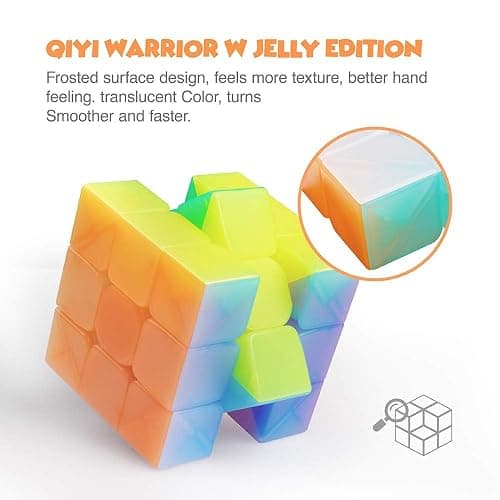 D-FantiX QY Toys Warrior W 3x3 Speed Cube Jelly 3x3x3 Magic Cube Puzzles Transparent Pastel Color thumbnail 4