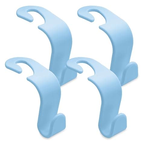 YUPIKJI 4PCS Car Seat Headrest Hooks, Plastic Auto Rear Seat Hook Hangers, Multi-Functional Hidden Seat Hooks, Car Interior Storage Accessories for Purse Handbag Coats Grocery Bags (Blue) - Image 1