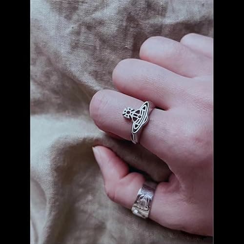 ZHAOZHAO Hollow Line Ring of Saturn for Women - Colorful Hollow Line Saturn Rings thumbnail 6