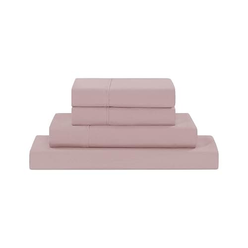 Modern Threads Soft Microfiber Solid Sheets - Luxurious Microfiber Bed Sheets - Includes Flat Sheet, Fitted Sheet with Deep Pockets, & Pillowcases Cameo Rose Queen - Image 1