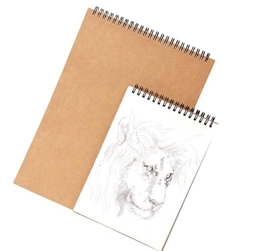 2Pack A5 A4 Sketch Books Hard Back Cover A4 A5 Spiral Bound Hardback Sketch Pad 160gsm Recycled Cartridge Paper, 2Pack thumbnail 4