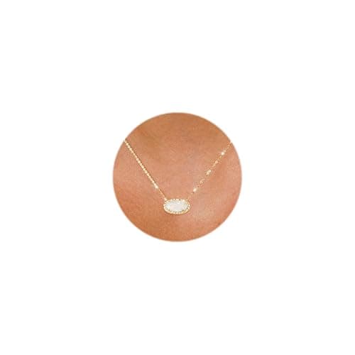 TLY Gold Necklace for Women 14k Gold Plated Dainty Gemstone Pendant Necklace Red Rose Quartz Black Emerald Green Blue Prom Choker Necklace Birthday Wedding Bridesmaid Necklace Mothers Day Jewelry gifts - Image 1
