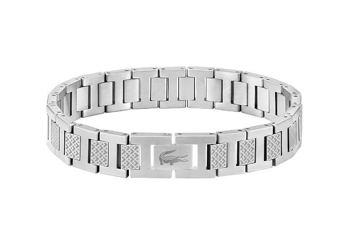Lacoste Men's METROPOLE Collection Link Bracelet Embellished with petit piqué pattern - Image 1