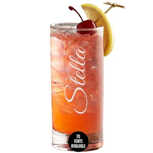 Personalized Gifts Etched 11.5oz Collins Cocktail Glass - Customized Gifts for Women Men, Vertical Name Engraved Highball Glass Birthday Gift, Fun Custom Gift Her, Woman, Regalos Personalizados Vasos thumbnail 6