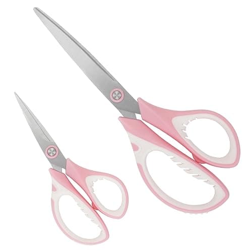 MANUFORE Pink Professional Sewing Scissors Set: Big and Small Scissors, Rotary Cutter with 3pcs Extra Blades for Cutting Fabric thumbnail 4