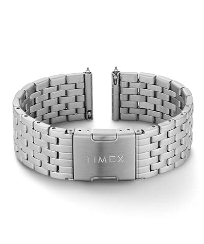 Timex 20mm Stainless Steel Quick-Release Bracelet – Silver-Tone with Deployment Clasp - Image 1