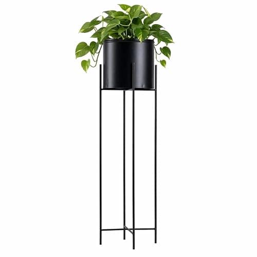 HowHomely Portavaso decorativo in metallo, 95 cm, colore: nero - Image 1
