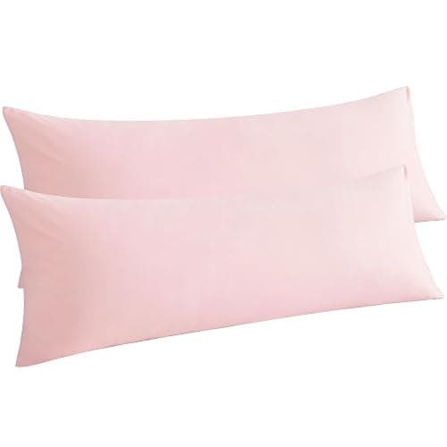 NTBAY Body Pillow Cases Set of 2, 2 Pack Brushed Microfiber 20x54 Pillow Cases, Soft, Wrinkle, Fade, Stain Resistant Blush Pink Pillow Cases with Envelope Closure, 20x54 Inches, Blush Pink - Image 1