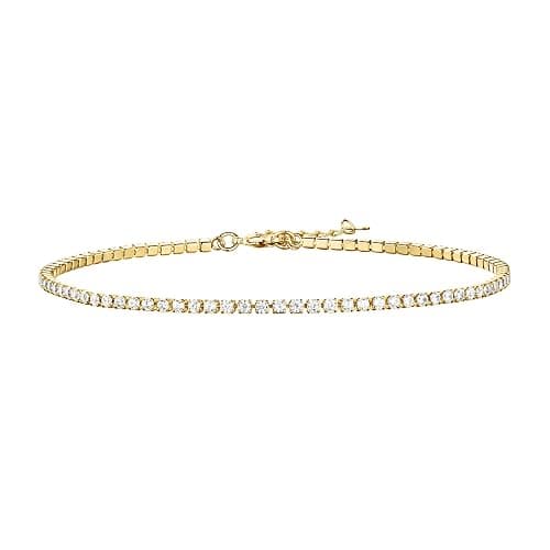PAVOI 14K Gold Plated Tennis Anklets for Women | Tennis Ankle Bracelet for Women - Image 1