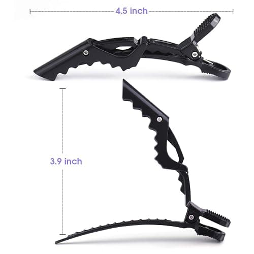 GLAMFIELDS 12 pcs Black Alligator Hair Clips for Women Styling Sectioning Salon, Professional Durable Non-slip Plastic Grip Clip for Hair Cutting Wide Teeth & Double-Hinged Design thumbnail 3