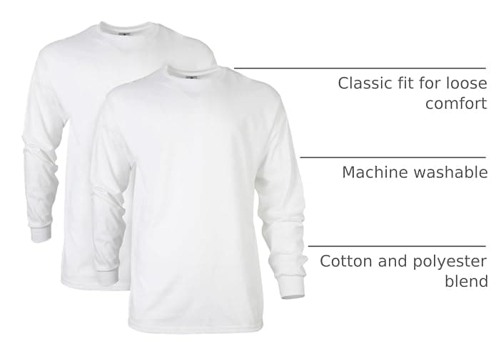 Gildan Adult Ultra Cotton Long Sleeve T-Shirt, Style G2400, Multipack thumbnail 3