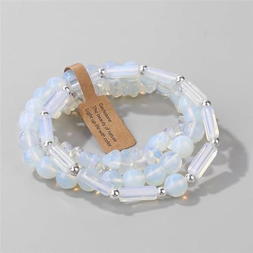 3Pcs Natural Stone Bracelets for Women 8mm Crystal Beaded Bracelets Handmade Stretch Bracelet Healing Crystal Jewelry for Women thumbnail 7