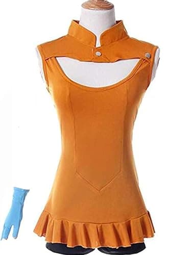Nsoking Womens Costume Dress Suit Anime Cosplay Costume Orange Glove Lolita Uniform Outfit thumbnail 4
