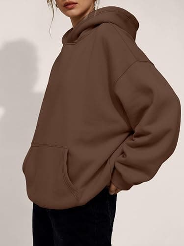 Trendy Queen Womens Hoodies Oversized Sweatshirt | Cozy Fleece Sweaters, Basic Pullover Shirts, Large Kangaroo Pocket, Seamless Daily Outfit Match thumbnail 3