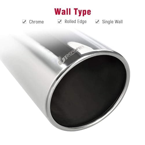 Upower Universal Diesel Trucks Car Exhaust Tip 4 Inch Inlet 6" Outlet 15" Long Stainless Steel Bolt-On thumbnail 5