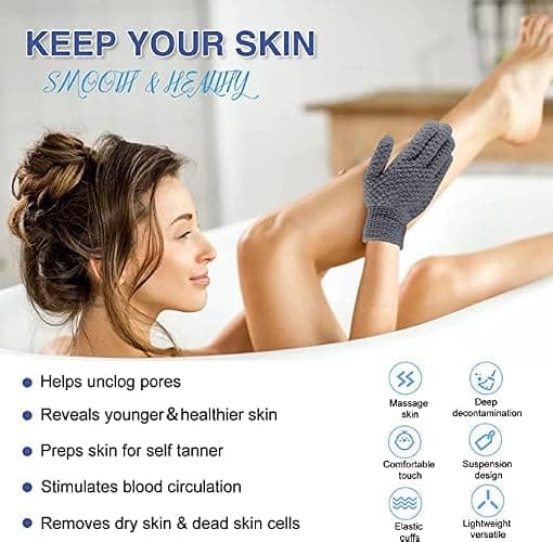 Yiclick 12Pcs Heavy Exfoliating Gloves, Body Scrub Glove For Shower Bath, Body Scrub Exfoliator, Exfoliating Body Scrubber for Bath Shower Exfoliation, Exfoliate Sponge Loofah Washcloth Mitt Men Women thumbnail 3