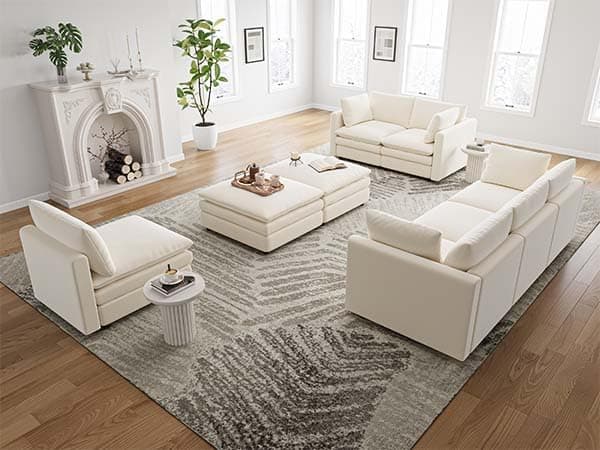 Txtin's Cloud Couches for Living Room L Shaped Sectional Couch with Ottoman Deep Plush 4 Seats Sofa Modern Sofa for Apartment thumbnail 6