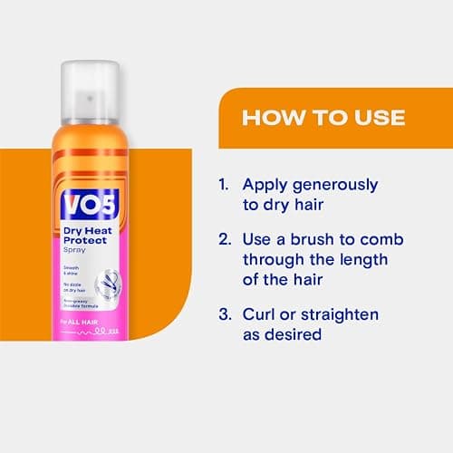 VO5 Dry Heat Protect Spray, 200ml | Protects up to 230°C, Restyle Between Washes, Smooth & Shine, Non-Greasy thumbnail 4